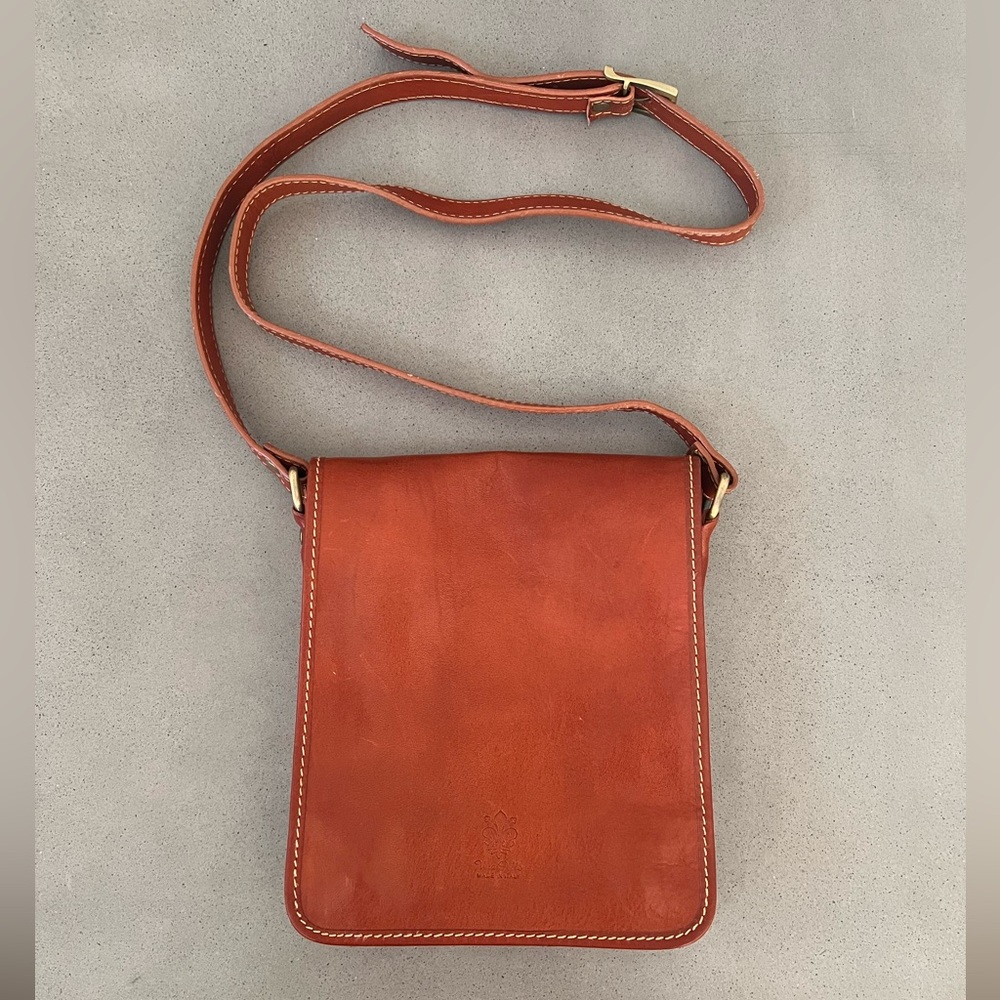 Italian Cognac Leather Crossbody New